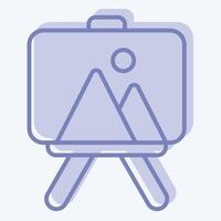 Icon Easel. related to Entertainment symbol. two tone style. simple design illustration vector