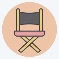 Icon Director Chair. related to Entertainment symbol. color mate style. simple design illustration vector