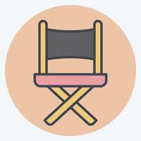 Icon Director Chair. related to Entertainment symbol. color mate style. simple design illustration vector