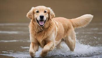 ai generado dorado perro perdiguero, perro fotografía, mascota animal foto