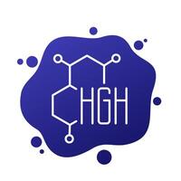 HGH icon, human growth hormone line vector