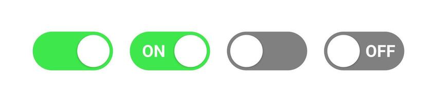 Toggle switch button. Turn on, off interface slider vector. Power push. vector