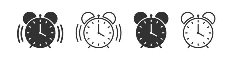 Alarm clock icon. Time to get up in the morning. Deadline hours. Alert bell sign. Reminder symbol. vector