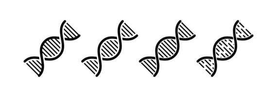 DNA helix icon. Spiral molecular gene vector. Genetic chromosome. Biology science, medicine. vector