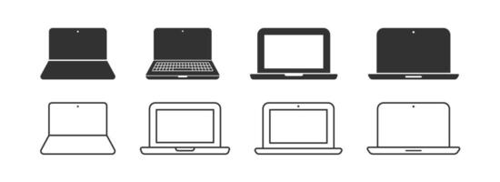 Laptop icon. Computer screen sign. Digital notebook. Technology display. Modern device. vector