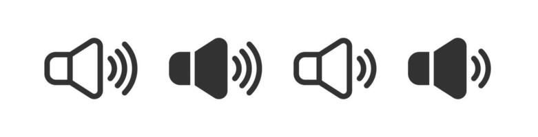 Volume icon. Audio speaker sign. Sound buttons. Music loud interface. Loudspeaker web. vector