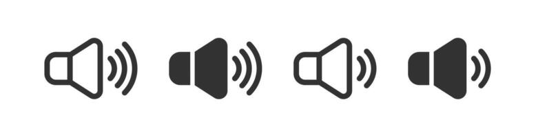 Volume icon. Audio speaker sign. Sound buttons. Music loud interface. Loudspeaker web. vector