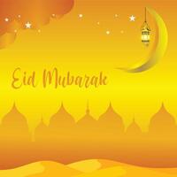 diseño de fondo de saludo eid mubarak vector