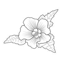 Outline Hardy Hibiscus Syriacus vector