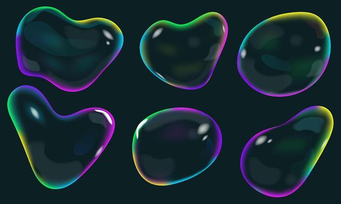 translucent liquid bubble shape refraction