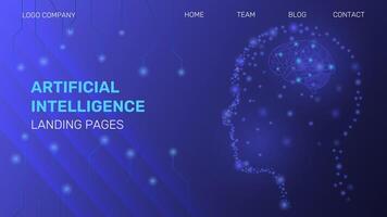 technology landing page concept, artificial intelligence vector