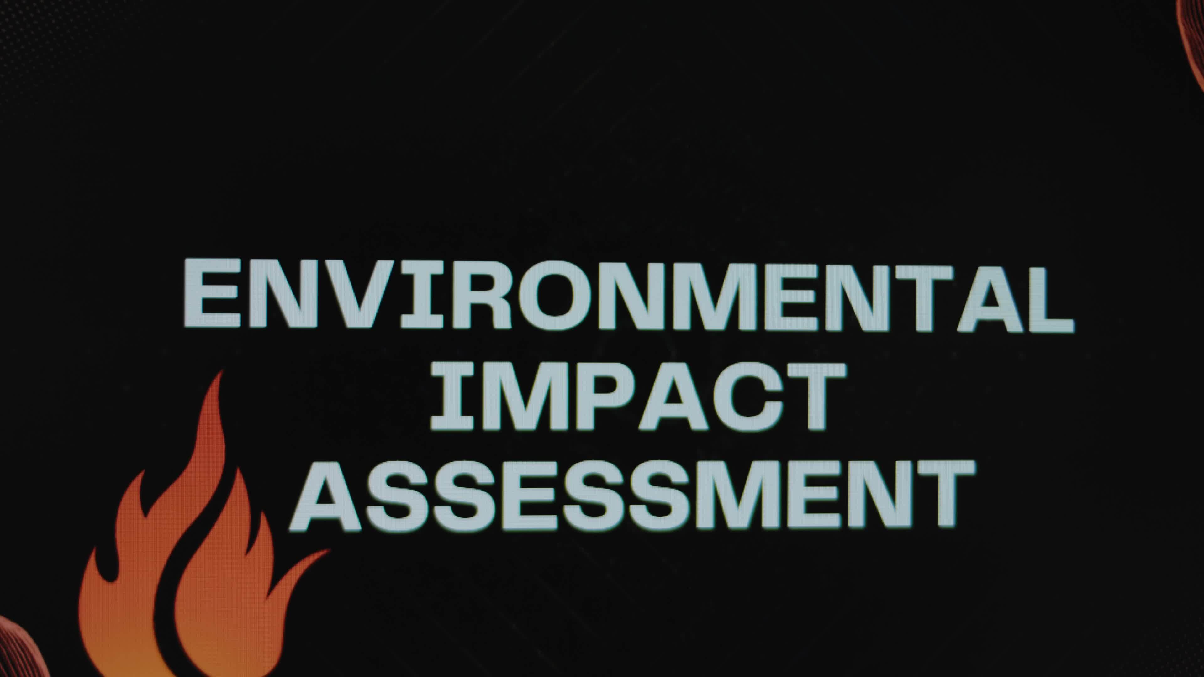 Environmental Impact Assessment inscription on black background