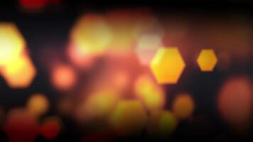 Abstract background with blurry orange hexagonal bokeh video