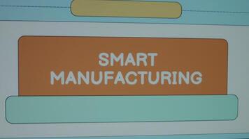 Smart Manufacturing inscription on abstract background. Graphic presentation. Manufacturing concept video
