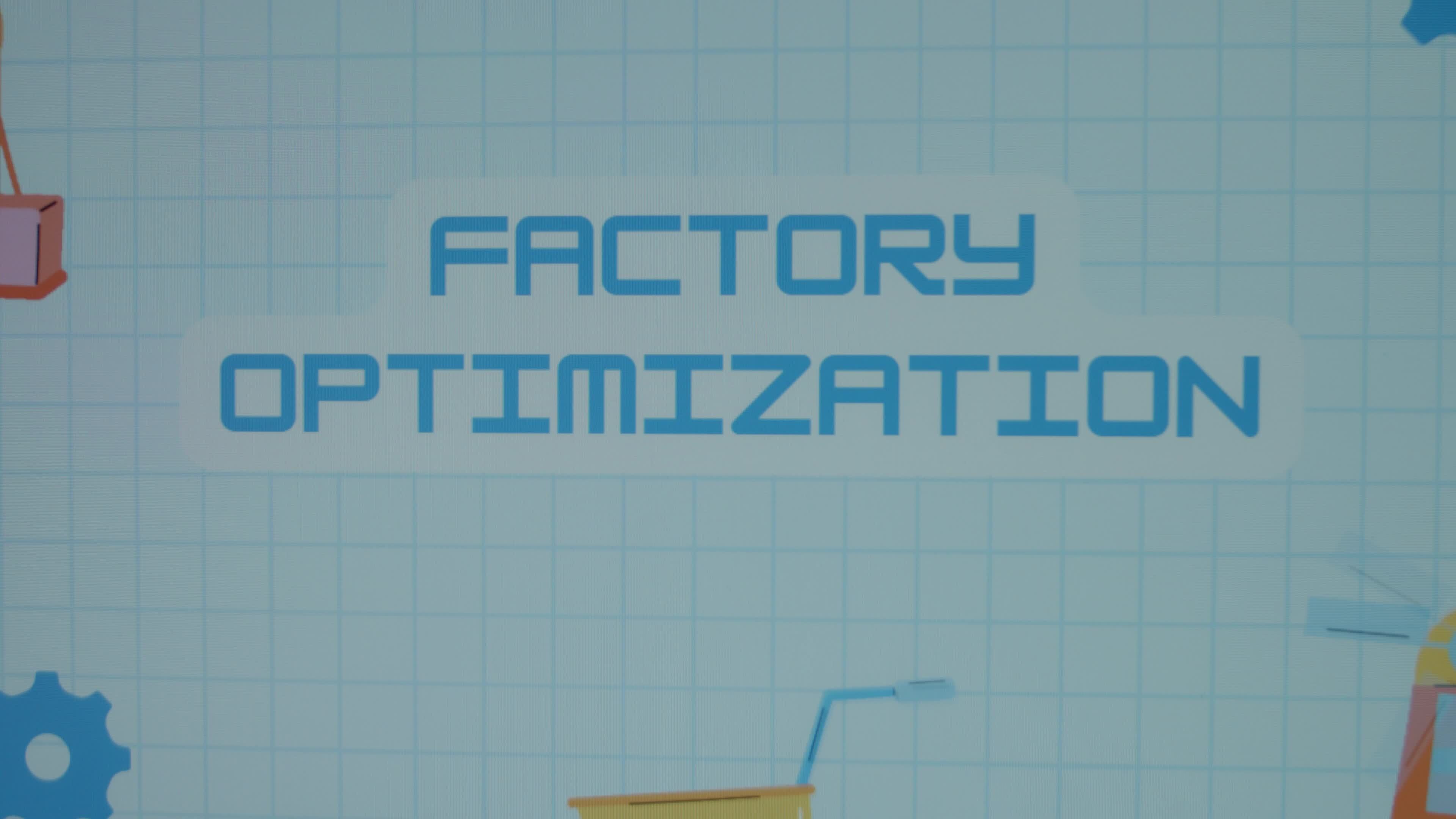 Factory Optimization inscription on blue math sheet background. Graphic ...