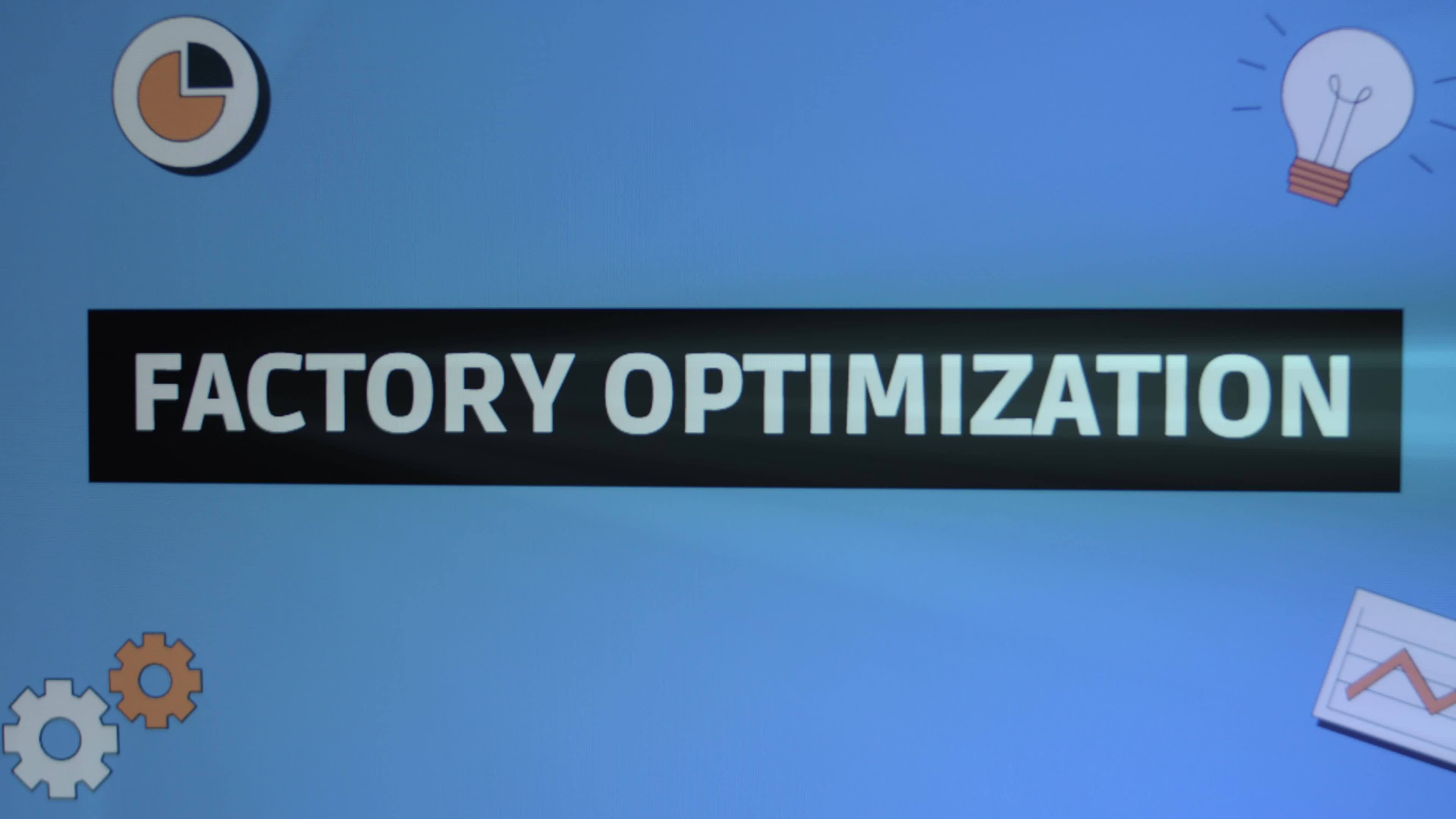 Factory Optimization inscription in black frame. Graphic presentation ...