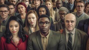 AI Generated Multiracial people wearing suits - political campaing, business people. Diversity concept. Generated by AI. Slideshow video
