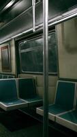 empty subway wagon using New York city public transportation system video