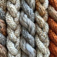 AI Generated Knitted wool texture in close-up photo