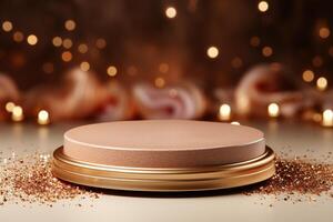 AI generated luxury podium for product presentation. Abstract background photo