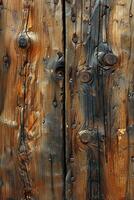 AI Generated Rustic wood grain texture close-up photo