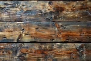 AI Generated Rustic wood grain texture close-up photo