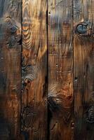 AI Generated Rustic wood grain texture close-up photo