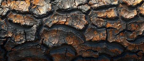 AI Generated Rough bark texture of an old tree photo