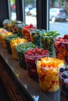 AI Generated Smoothie Bar Mixes Health with Flavor in Business of Nutritious Snacking photo