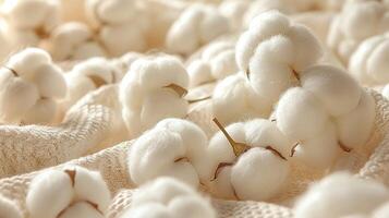 AI Generated Close-up of fluffy cotton balls photo