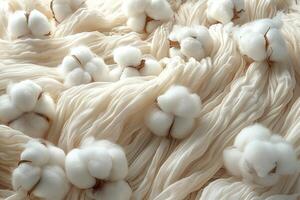 AI Generated Close-up of fluffy cotton balls photo