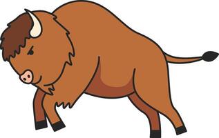 Bison animal vector cartoon illustration