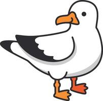 Cute cartoon seagull vector Illustration