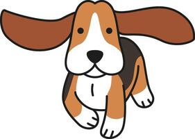 Cute Basset Hound dog Vector Illustration