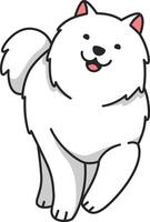 linda Samoyedo perro dibujos animados ilustración vector