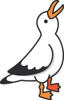 Cute cartoon seagull vector Illustration