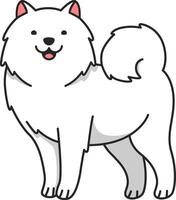 linda Samoyedo perro dibujos animados ilustración vector