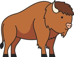 Bison animal vector cartoon illustration