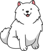 linda Samoyedo perro dibujos animados ilustración vector