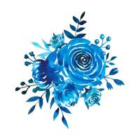 acuarela floral ramo. índigo azul acuarela flor ramo. vector