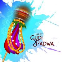 Decorative Happy Gudi padwa Indian festival elegant background vector