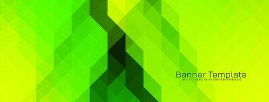 Modern green triangular pattern mosaic design decorative banner vector