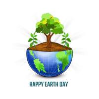 Modern World Happy Earth day save planet concept background vector