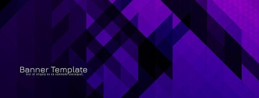 Abstract decorative triangular pattern mosaic design purple banner vector