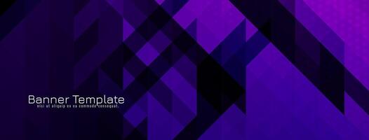 Abstract decorative triangular pattern mosaic design purple banner vector