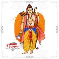 hermosa contento shree RAM navami festival celebracion tarjeta diseño vector