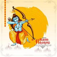 contento RAM navami cultural indio festival tarjeta diseño vector