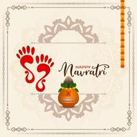 elegante contento navratri religioso indio festival tarjeta vector