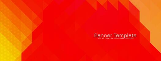 Modern red color triangular pattern mosaic design banner vector