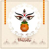 Happy Navratri traditional Indian festival background card vector